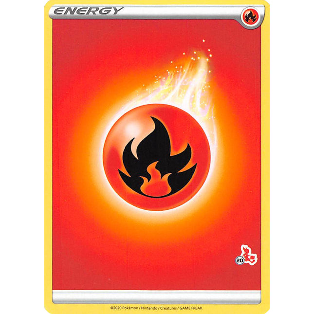 Fire Energy (Cinderace Stamp #20) [Battle Academy 2022]