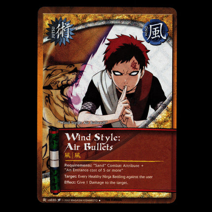 Wind Style: Air Bullets - us030 - NM - 1st Edition - Diamond Foil - Naruto CCG - D3-22