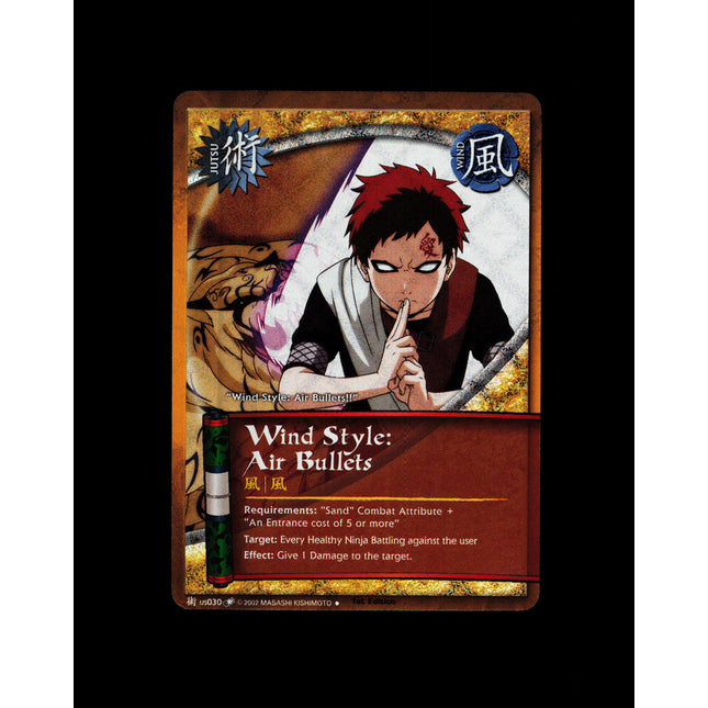 Wind Style: Air Bullets - us030 - NM - 1st Edition - Diamond Foil - Naruto CCG - D3-22