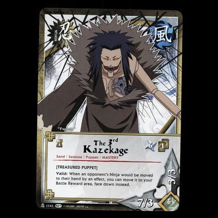 The 3rd Kazekage - 1141 - NM - 1st Edition Rare - S21 - Naruto CCG - D4-15