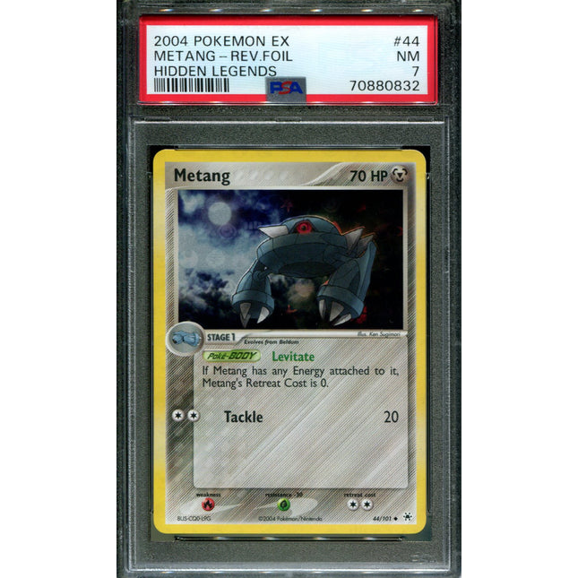 Metang - 44/101 - PSA 7 - Reverse Holo - Hidden Legends - Pokemon - 80832