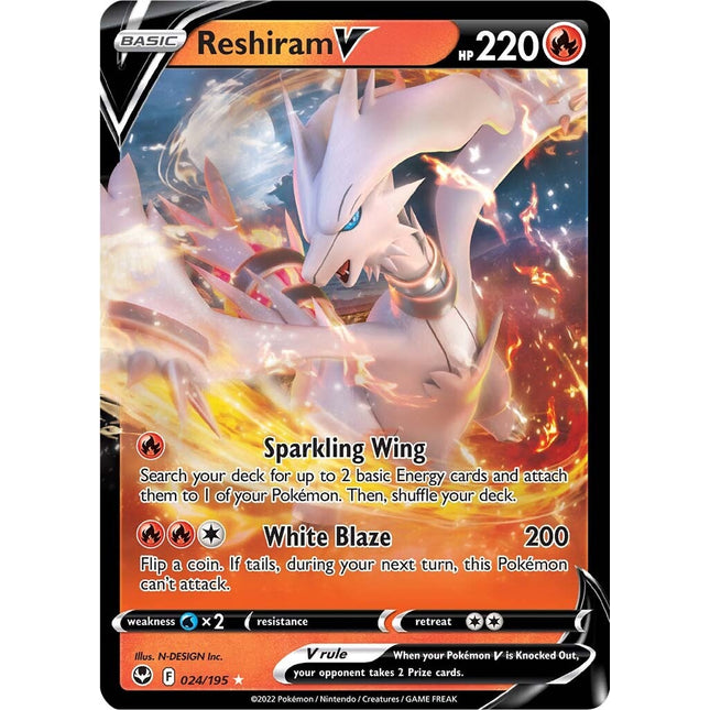 Reshiram V (024/195) [Sword & Shield: Silver Tempest]