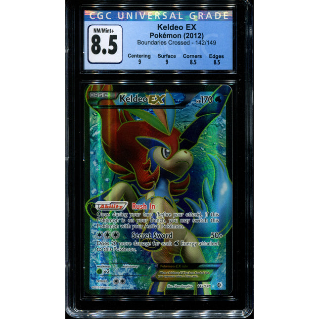 Keldeo EX - 142/149 - CGC 8.5 NM/Mint+ - Boundaries Crossed - 02014