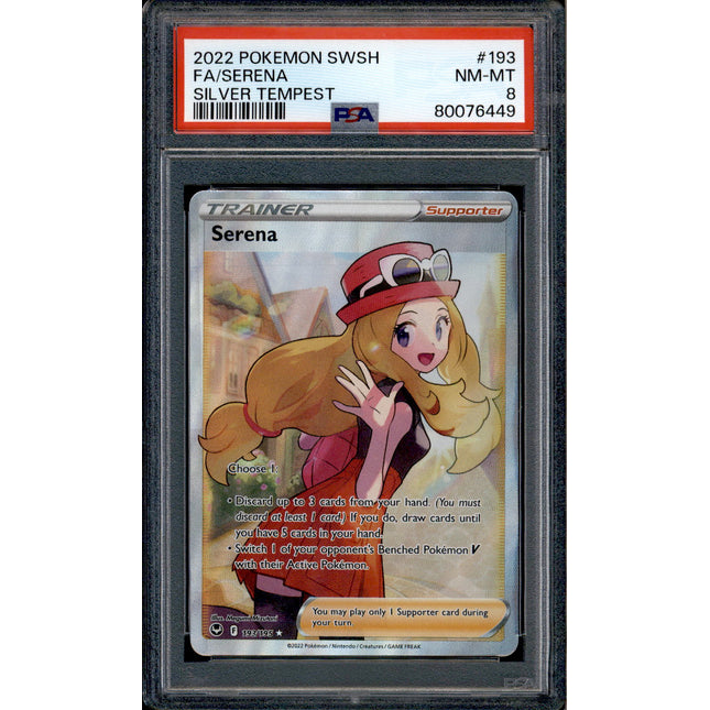 Serena - 193/195 - PSA 8 - Full Art - Silver Tempest - Pokemon - 76449