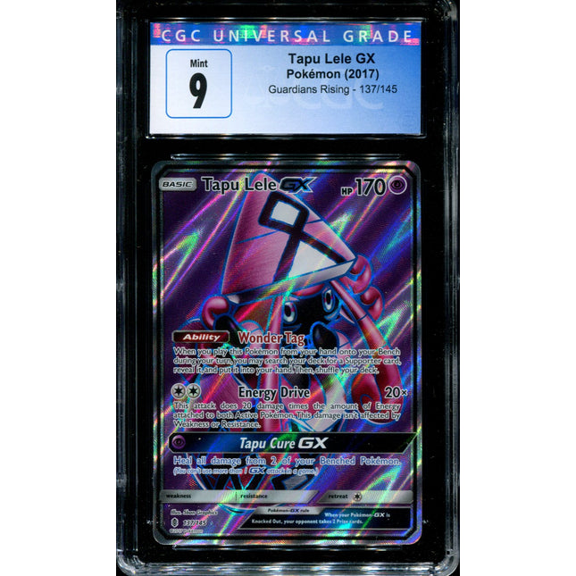 Tapu Lele GX - 137/145 - CGC 9 - Full Art - Sun & Moon Guardians Rising - Pokemon - 54363