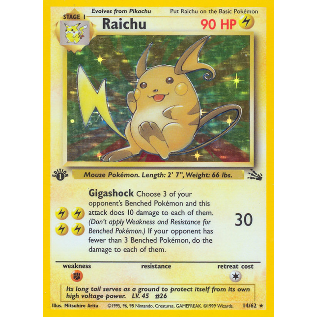 Raichu (14/62) [Fossil 1st Edition]