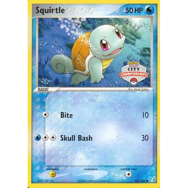 Squirtle (63/100) (City Championship Promo) [EX: Crystal Guardians]