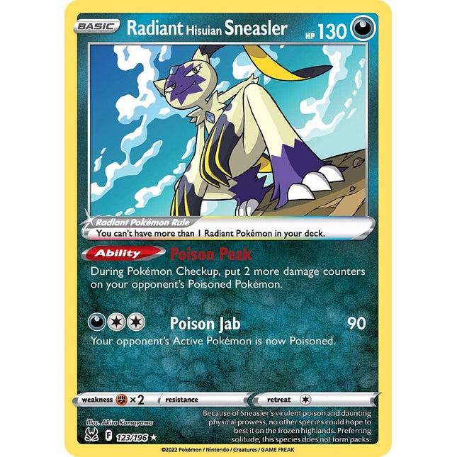 Radiant Hisuian Sneasler (123/196) [Sword & Shield: Lost Origin]