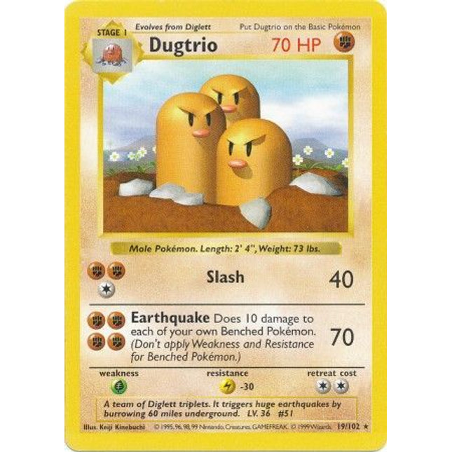 Dugtrio (19/102) [Base Set (Shadowless)]