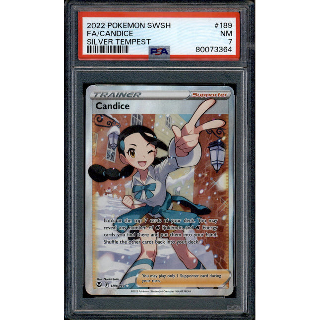 Candice - 189/195 - PSA 7 - Full Art - Silver Tempest - Pokemon - 73364