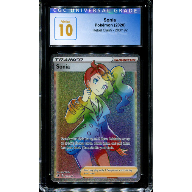 Sonia - 203/192 - CGC 10 - Rebel Clash - Hyper Rare - Pokemon - 91348