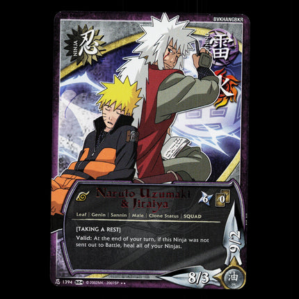 Naruto Uzumaki & Jiraiya - 1394 - NM - 1st Edition Rare - S24 - Naruto CCG - D4-54