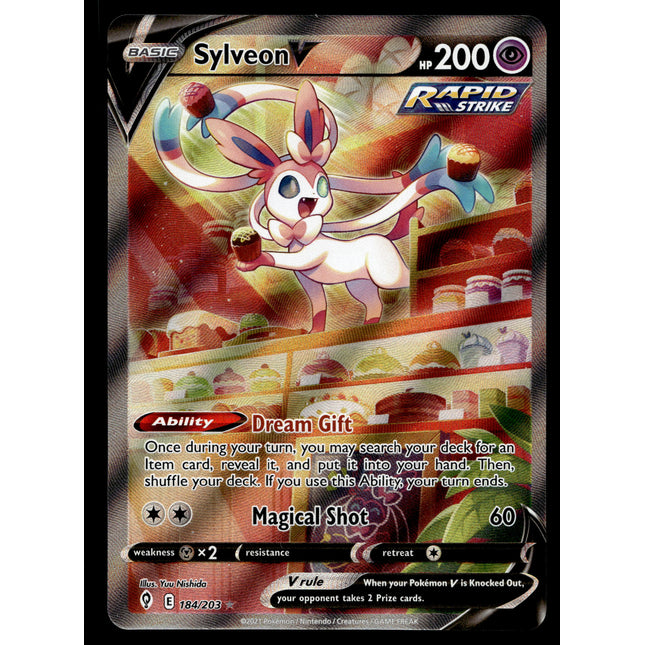 Sylveon V - 184/203 - NM - Alt Art - Evolving Skies - Pokemon - A9-118