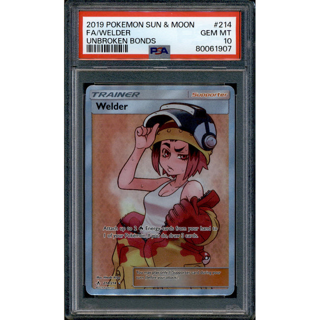 Welder - 214/214 - PSA 10 - Full Art - Unbroken Bonds - Pokemon - 61907