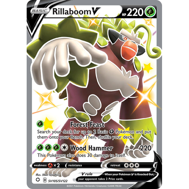 Rillaboom V (SV105/SV122) [Sword & Shield: Shining Fates]