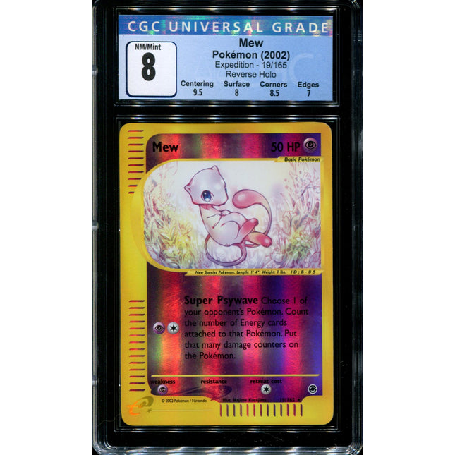 Mew - 19/165 - CGC 8 - Reverse Holo - Expedition - 36614