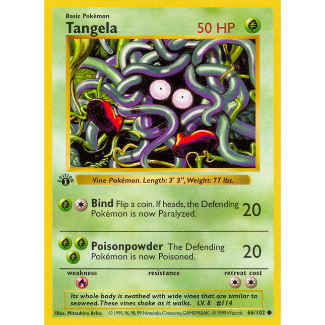 Tangela (66/102) (Shadowless) [Base Set 1st Edition]