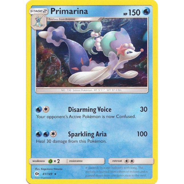 Primarina (41/149) (Water Web Holo) [Sun & Moon: Base Set]