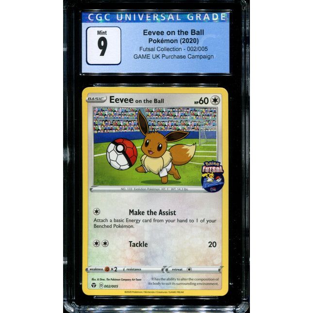 Eevee on the Ball - 002/005 - CGC 9 - Futsal Collection - UK Game Promo - Pokemon -  15020