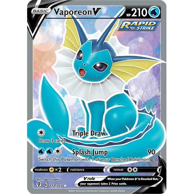 Vaporeon V (172/203) [Sword & Shield: Evolving Skies]