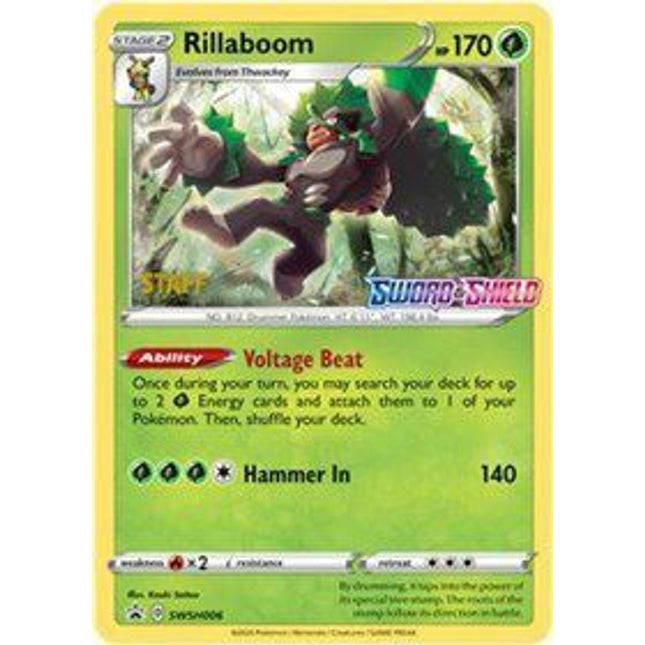 Rillaboom (Staff Prerelease Promo) (SWSH006) [Sword & Shield: Black Star Promos]