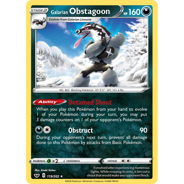 Galarian Obstagoon (119/202) (Theme Deck Exclusive) [Sword & Shield: Base Set]