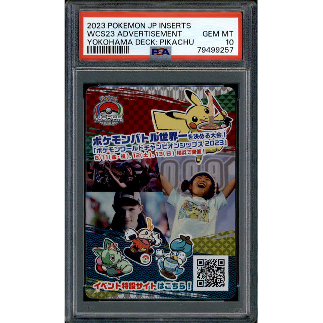 Insert Advertisement Card - Foil - PSA 10 - Yokohama 2023 - WCS23 - Pokemon - 99257