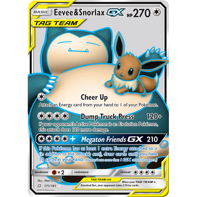 Eevee & Snorlax GX (171/181) [Sun & Moon: Team Up]