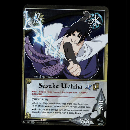 Sasuke Uchiha - 1080 - NM - 1st Edition Foil - S20 - Naruto CCG - D4-6