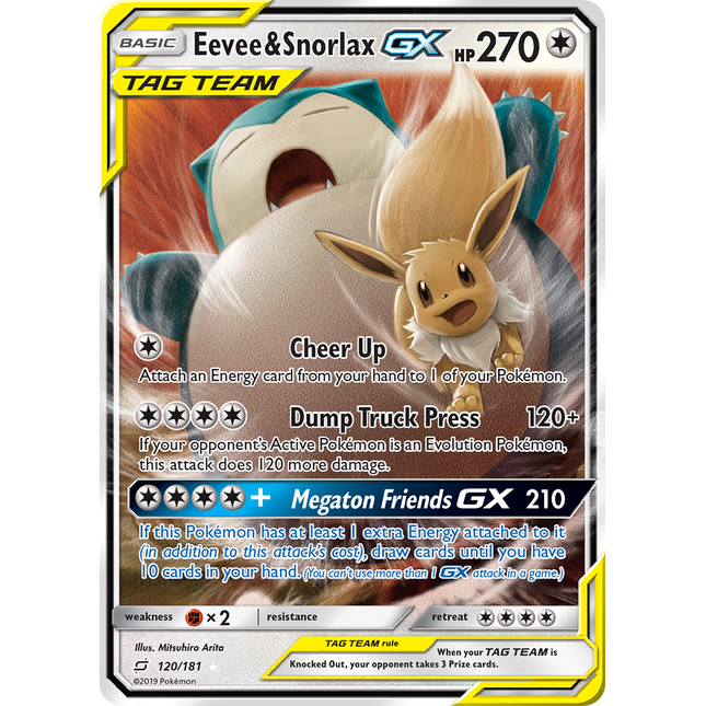 Eevee & Snorlax GX (120/181) [Sun & Moon: Team Up]
