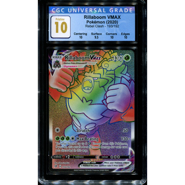Rillaboom Vmax - 193/192 - CGC 10 Pristine - Rebel Clash - 02192