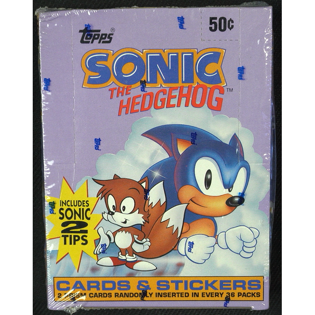 Sonic the Hedgehog - Cards & Stickers Booster Box - Topps - Sealed - Extremely Rare - Moderate Condition