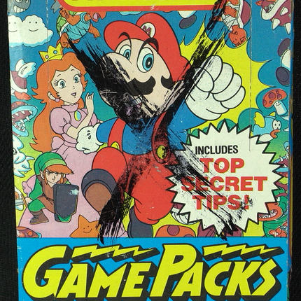 Nintendo Game Packs - Topps - Scratch Off Cards - Booster Box (Sealed Packs) - Heavily Used Condition - Rare
