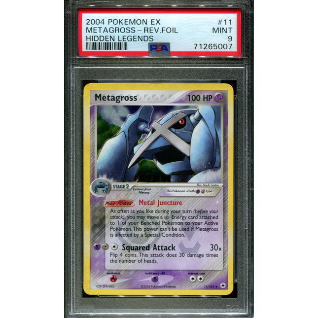 Metagross - 11/101 - PSA 9 - Reverse Holo - Hidden Legends - Pokemon - 65007