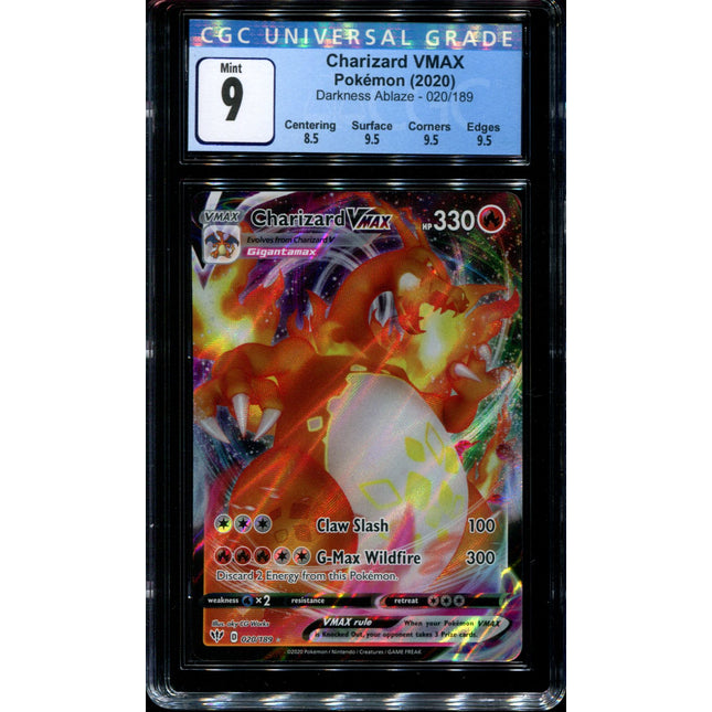 Charizard Vmax - 020/189 - CGC 9 Mint - Darkness Ablaze - 68109