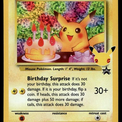 Birthday Pikachu - 24 - NM - Promo - Celebrations - Pokemon - A7-85