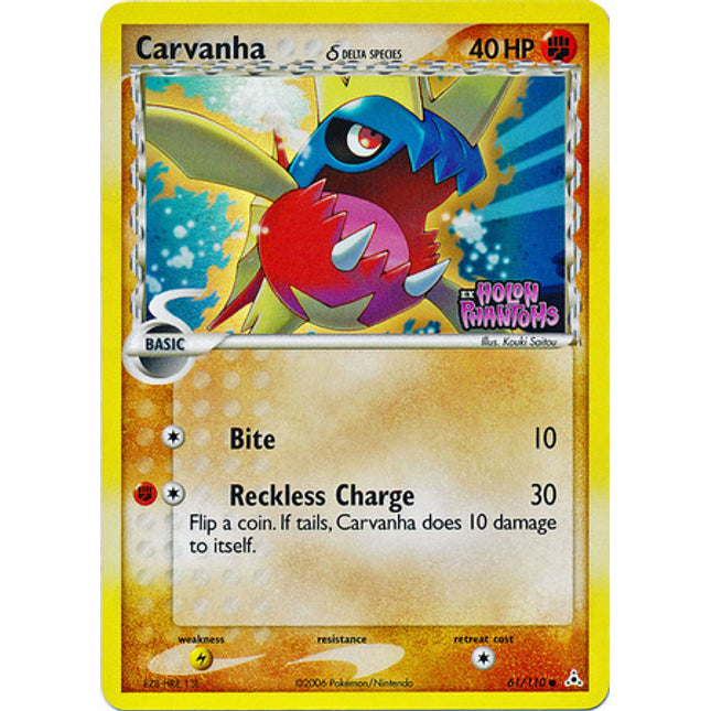 Carvanha (61/110) (Delta Species) (Stamped) [EX: Holon Phantoms]