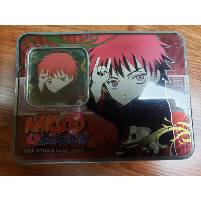 Sasori Chibi Tin - Set 19 & 20 - 4 Booster Packs (2 Path of Pain, 2 Tales of the Gallant Sage) - Naruto CCG Card Game - Sealed