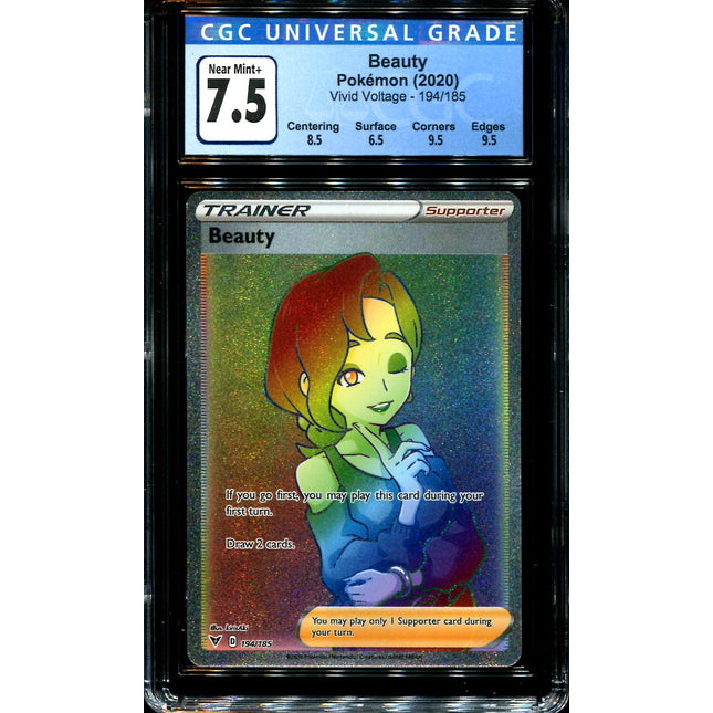 Beauty - 194/185 - CGC 7.5 - Hyper Rare - Vivid Voltage - Pokemon - 28288