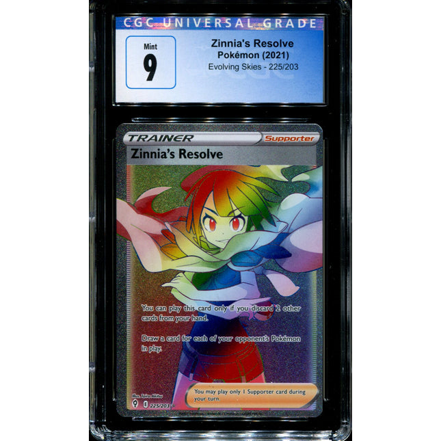 Zinnia's Resolve - 225/203 - CGC 9 - Evolving Skies - Hyper Rare - Pokemon - 91381