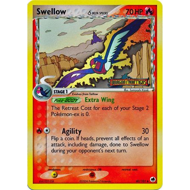 Swellow (40/101) (Delta Species) (Stamped) [EX: Dragon Frontiers]