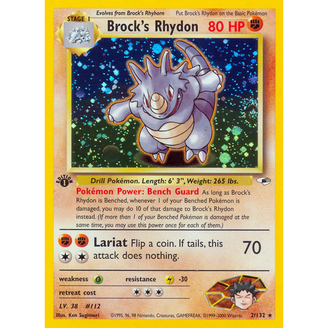 Brock's Rhydon (2/132) [Gym Heroes 1st Edition]