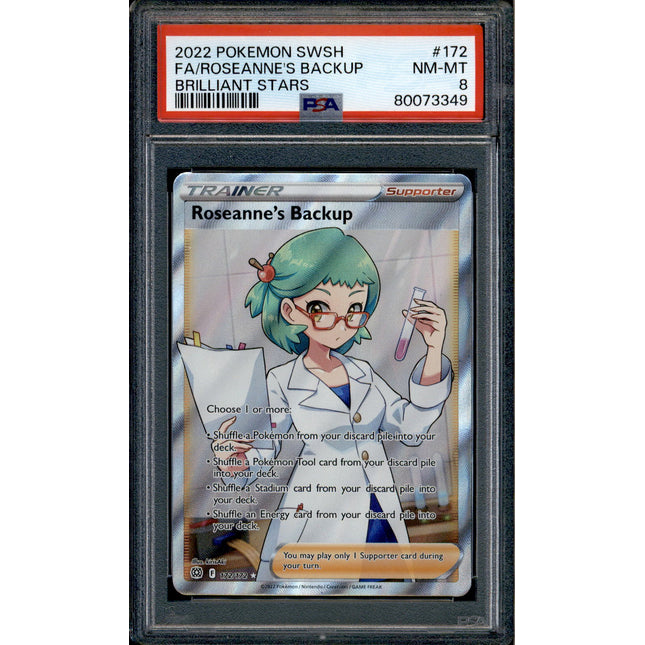 Roseanne's Backup - 172/172 - PSA 8 - Full Art - Brilliant Stars - Pokemon - 73349