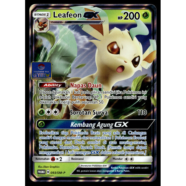 Leafeon GX - 093/SM-P - NM - Indonesian Gym - Promo - Pokemon - B1-26