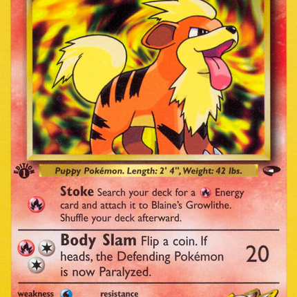 Blaine's Growlithe (62/132) [Gym Challenge 1st Edition]