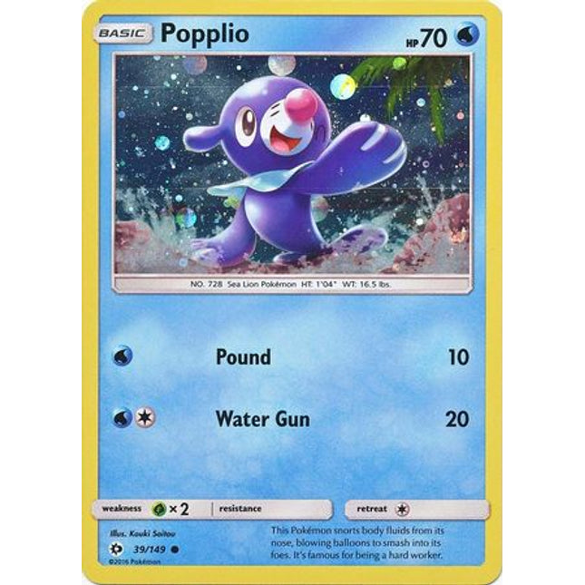 Popplio (39/149) (Cosmos Holo) [Sun & Moon: Base Set]