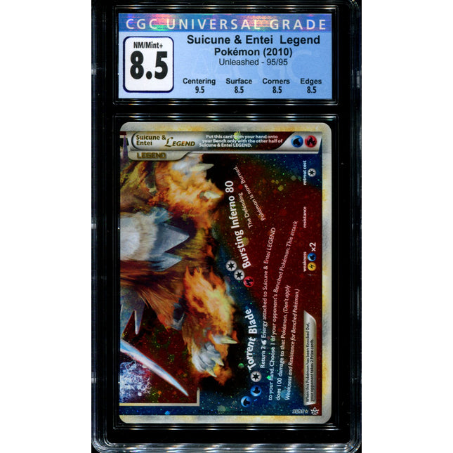 Suicune & Entei Legend Bottom - 95/95 - CGC 8.5 - Ultra Rare - Unleashed - Pokemon - 68394
