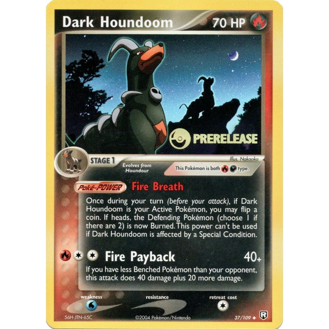 Dark Houndoom (37/109) (Prerelease Promo) [EX: Team Rocket Returns]