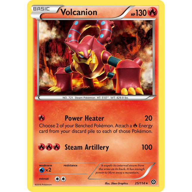 Volcanion (25/114) (Cracked Ice Holo) (Theme Deck Exclusive) [XY: Steam Siege]