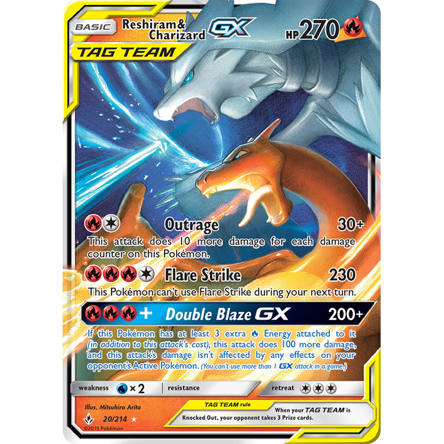 Reshiram & Charizard GX (20/214) [Sun & Moon: Unbroken Bonds]